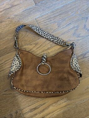 NWOT bling and animal print shoulder bag